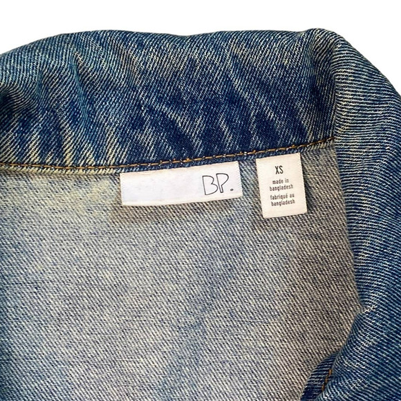 BP Distressed Denim Oversized Trucker Jean Jacket XS - Picture 5 of 6